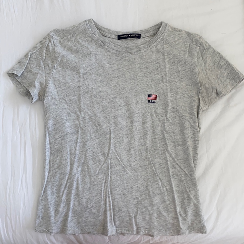 Brandy Melville Grey U.S.A Tee